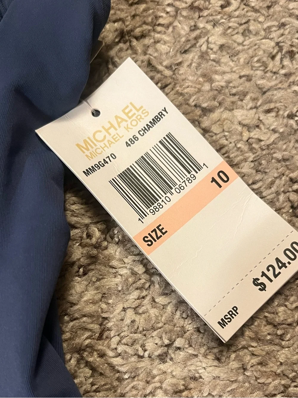 NWT Michael Kors One-Piece Ruched Gold Hardware Swimsuit | Chambry | Size 10 - Picture 5 of 9